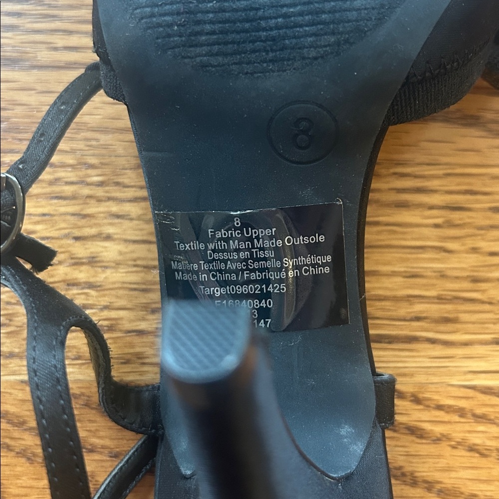 Kate Young for Target Limited Edition Black Strappy Bow Heeled Shoes Size 8 - Picture 6 of 16